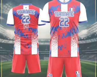 Frankreich Trikot: Anpassbares Fußball-Fan-Kit