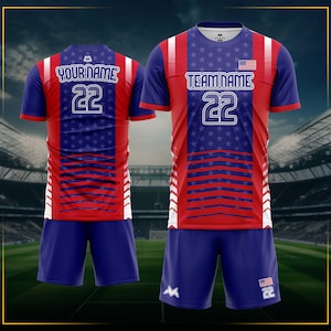 Personalised USA Soccer Jersey- Custom USA Football Uniform for Players and Fans-Best Thanksgiving gift for Soccer Fan- Team uniforms