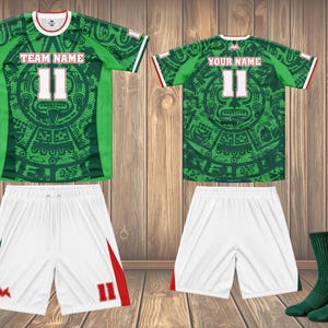 Personalized Kids Mexico Soccer Kit: Custom Youth Uniform