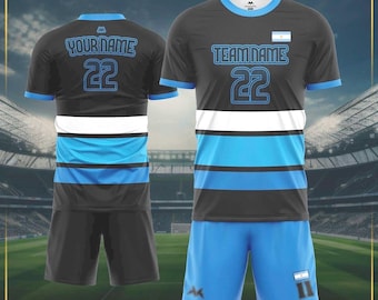 Personalisierter Argentinien Fußball-Trikot: Name & Nummer individuell, Kinder-Outfit