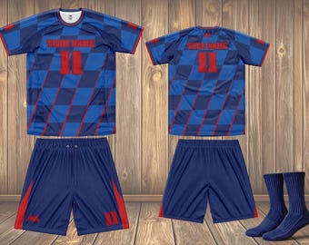 Custom Croatia Kids Soccer Outfit, Personalized Football Kit