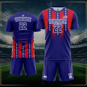 Custom USA Soccer Jersey with Name Number-Personalised American football uniform-Custom USA Soccer Jersey-Best Soccer gifts