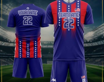 Personalized USA Soccer Jersey: Custom Name  and Number