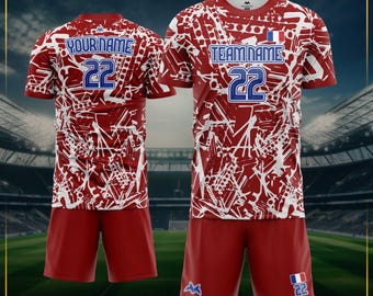 Personalisiertes französisches Fußballtrikot: Personalisiertes französisches Fußballtrikot
