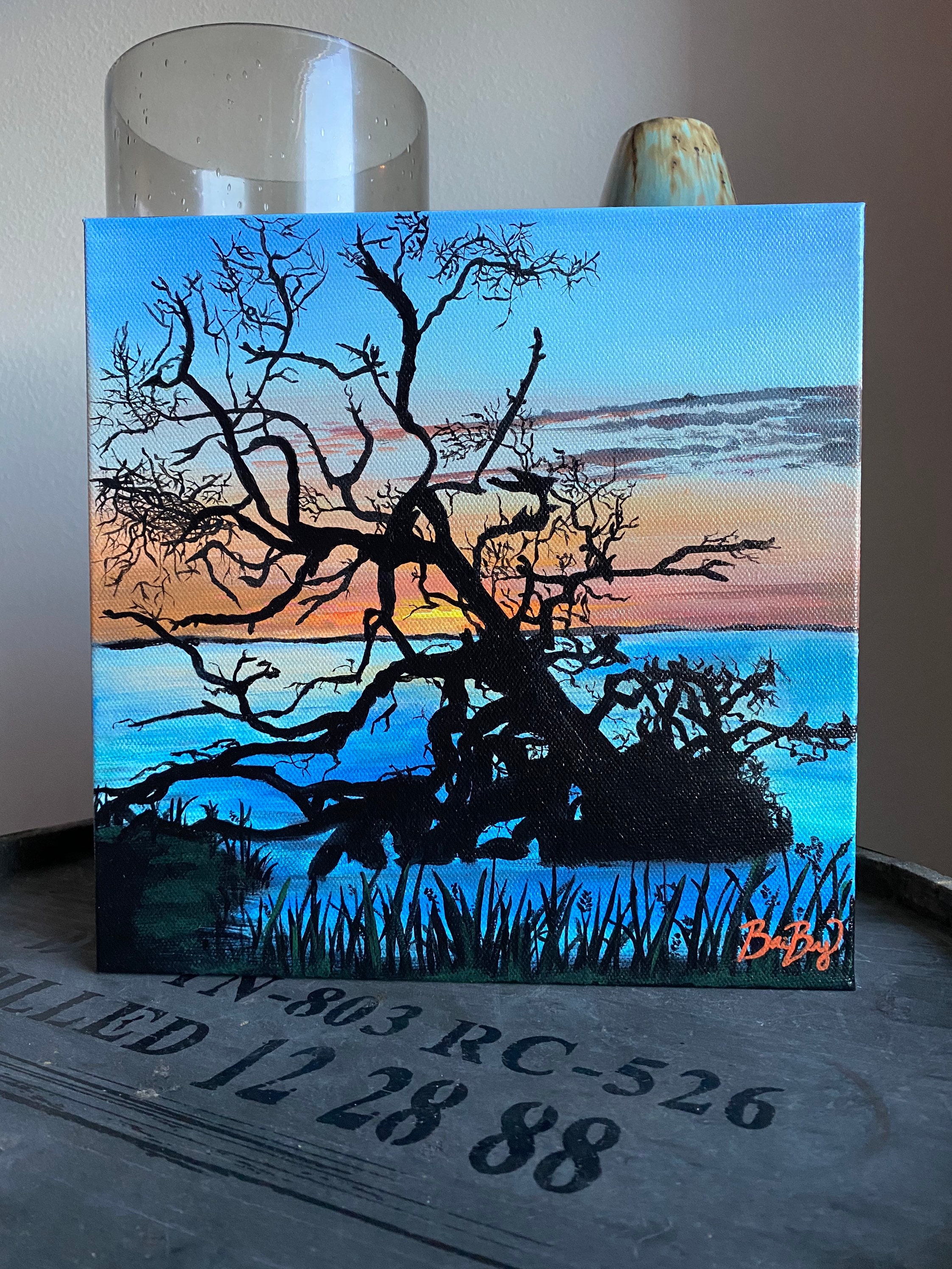 Original Acrylic Painting 10x10x1.5 Etsy