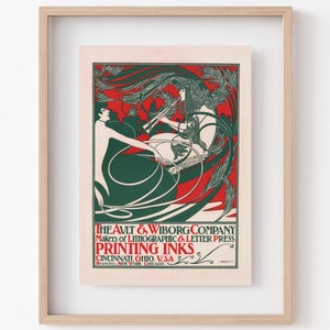 1920s Art Deco Poster: Ault & Wiborg Cincinnati Ad (Digital Download)
