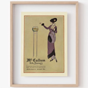 Vintage 1920s Art Deco Print: McCallum Silk Stocking Ad (Digital Download)