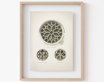 Gothic Rose Fensterbild: Mittelalterliche Kathedrale Kunst (Digitaler Download)