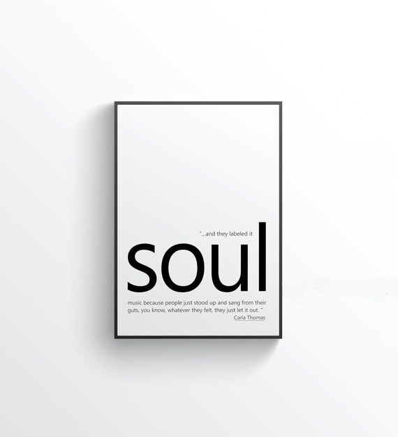 Soul Music Definition Poster Soul Quote Music Wall Art Etsy