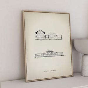 Architectural plan poster of the Baths of Caracalla in Rome