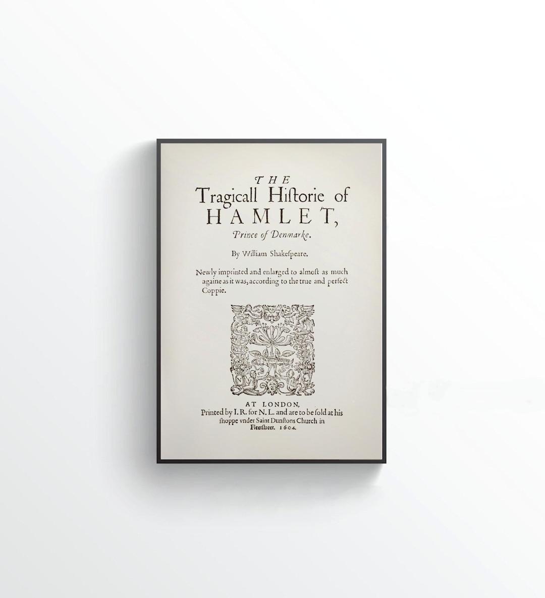 Hamlet 1604 Poster: Shakespeare Antique Book Cover Art (digital ...