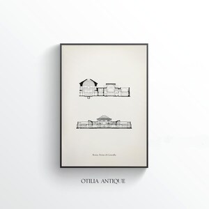 Architectural plan poster of the Baths of Caracalla in Rome