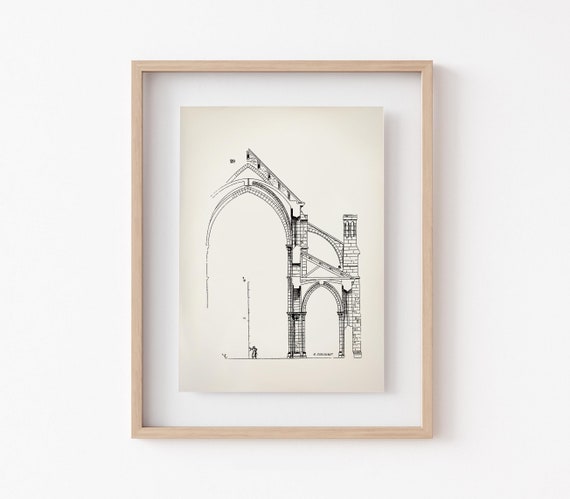Gothic Cathedral Art Print: Saint Mammes Dome, France (Instant Download)