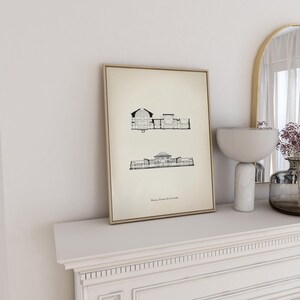 Architectural plan poster of the Baths of Caracalla in Rome