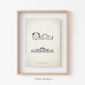 Architectural plan poster of the Baths of Caracalla in Rome