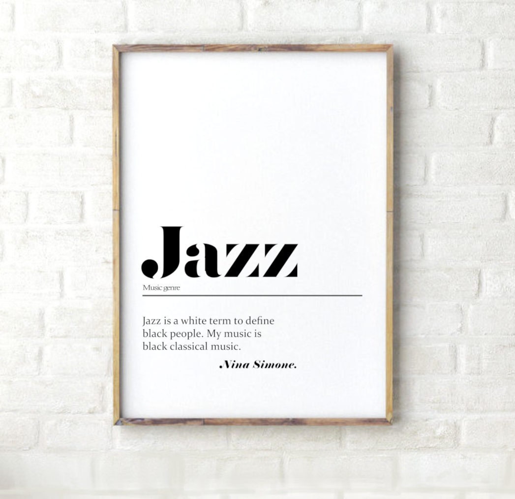 Jazz Quote Jazz definition print Music wall decor Etsy