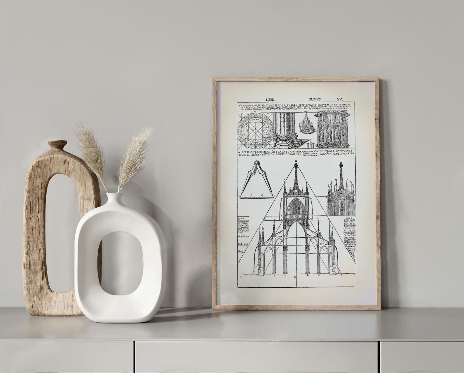 Antique Architecture Engraving, Architectural Element Poster, Technical ...