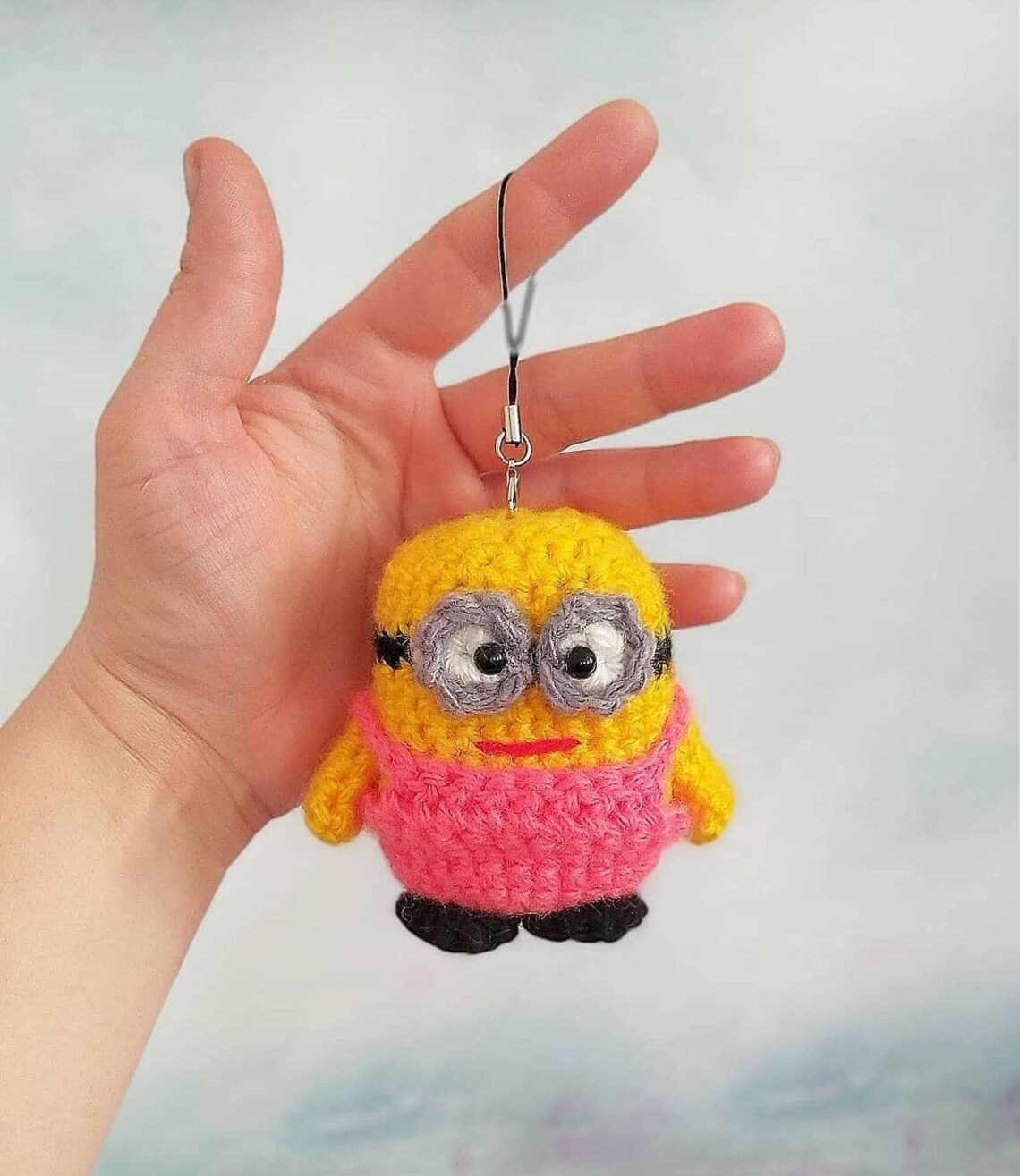 Handknitted minion Keychain minion Cartoon character minion Etsy