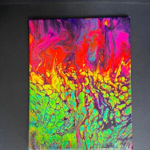 14&quot;x11&quot;x0,5&quot; Original Abstract Acrylic Pour Painting on Canvas / Fluid Art / Wall Home Deco / Gift Idea/12