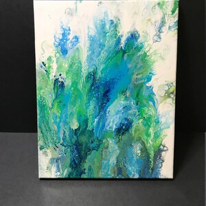 14&quot;x11&quot;x0,5&quot; Original Abstract Pour Painting on Canvas / Fluid Art / Wall Home Deco / Gift Idea/4