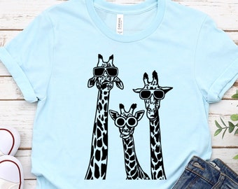 Funny Giraffe Family T-Shirt: Sarcastic Giraffe with Sunglasses