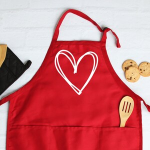 Double Heart Apron, Heart Apron, Mother&#39;s Day Gift, Love Apron, Cute Heart Apron, Gift for Mom, Christmas gift, Gift for Women&#39;s.