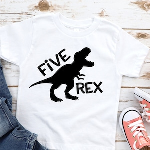 5th Birthday Shirt, Dinosaur Birthday Boy Shirt, Birthday Shirt, Dinosaur Shirt, Five Rex Shirt.