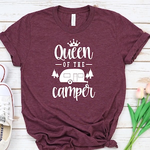 Queen of the Camper Shirt - Camping Wife Tee - Glam Camper Gift - Cute RV Life Shirt - Outdoorsy Women’s T-Shirt