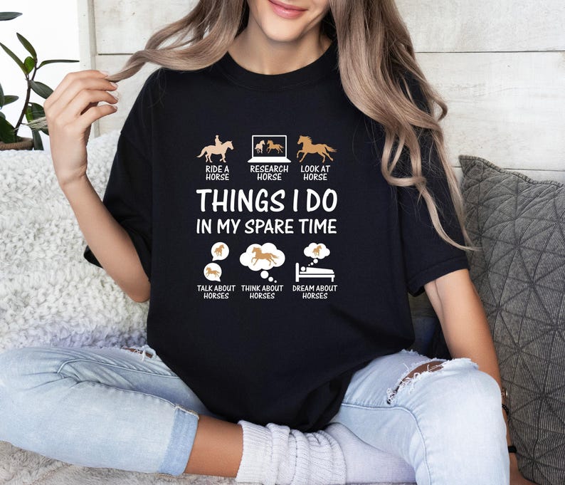 Horse Lover Shirt: Things I Do In My Spare Time Tee Bild 1