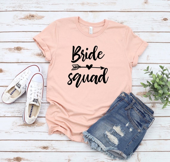 Womens Bachelorette Party Shirts Bride Squad Pink Arrow Womens Bachelorette Party Shirts Bride Squad Pink Arrow