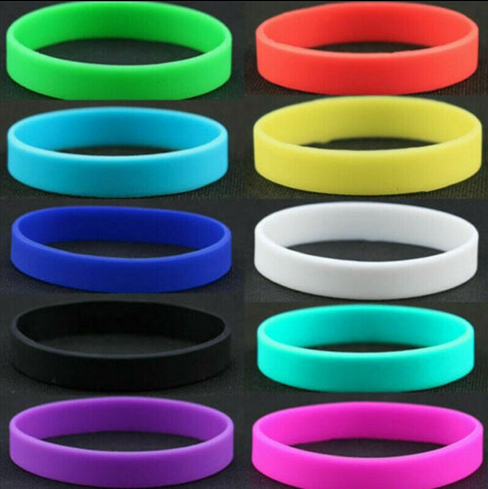 Silicone Rubber Elasticity Wristband Bracelet Cuff Wrist Band Etsy