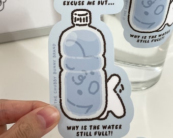 Drink More Water Vinyl Sticker, Emotional Support Water Bottle Sticker, Water Habit Tracker, Water Reminder Sticker, Waterproof