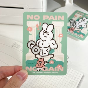 No Pain No Gain Workout Vinyl Sticker, Fitness, Wellness, Exercise, Gym, Workout Motivation, Healthy Lifestyle, Running, Sport