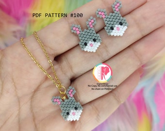 PDF 12 Patrones mini animales miyuki, BRACELET CHATS, bracelet Teddy, chiot Brickstitch, perles Miyuki delica