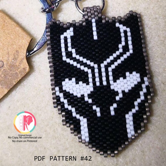 PDF Pattern Black Panther Marvel Keychain, Wakanda Forever, Brickstitch  Diagram, Miyuki Delica Beads, Brick Stitch Patterns 