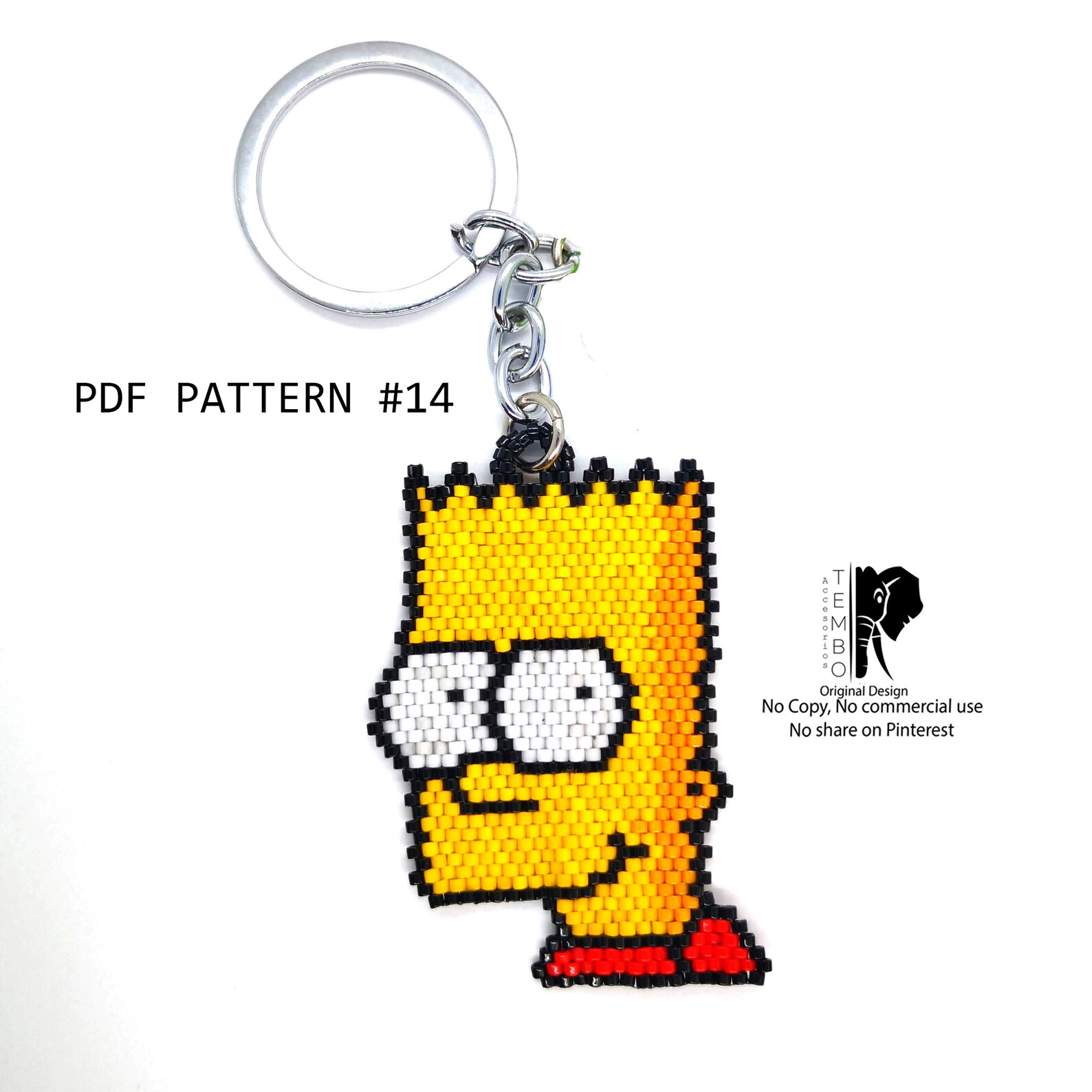 PDF Pattern Miyuki Bart Simpson Brickstitch diagram Miyuki