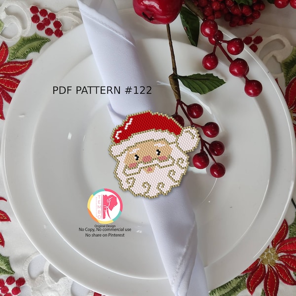 PDF PATTERN Santa Claus, Christmas miyuki, merry christmas diagram