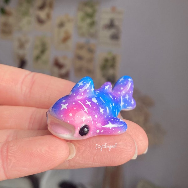 Galaxy whale shark ~MADE TO ORDER~ Desk friend ~ handmade ~ polymer clay ~ charms ~ figurines