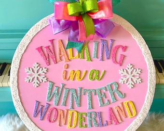 Walking in a winter wonderland door hanger, Timber Crafts, Winter Door Hanger, door hanger, door sign, Timber Crafts Door Hanger, Door Decor