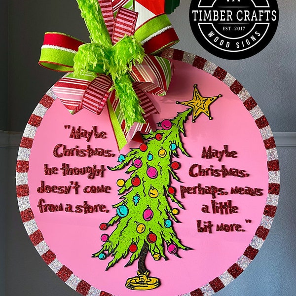 Merry Grinch's door hanger, Grinch door hanger, Grinch decor, Grinchmas, Christmas door hanger, Grinch Wreath, Grinch Tree, Timber Crafts