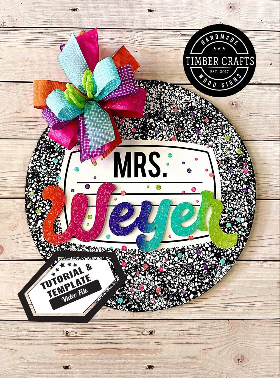 Teacher Door Hanger Tutorial Door Hanger Template Door Etsy