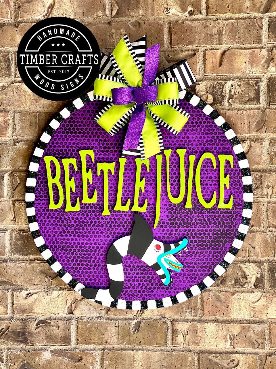 Beetlejuice Door Hanger Halloween Decor Etsy