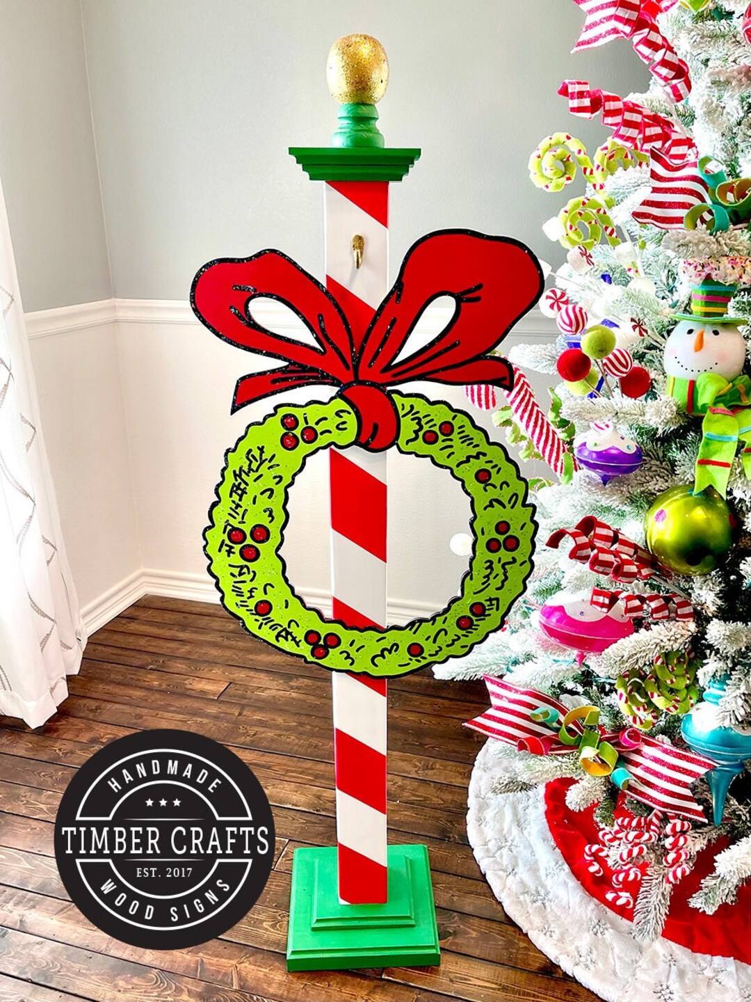 Christmas Wreath Door Hanger Christmas Door Hanger Christmas Etsy