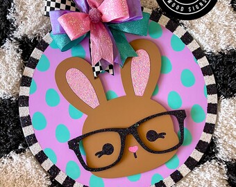 Easter Door Hanger, Bunny Door Hanger, Timber Crafts, Timber Crafts Door Hanger, Easter Decor, Easter, Easter Sign, Wood Sign, Door Hanger