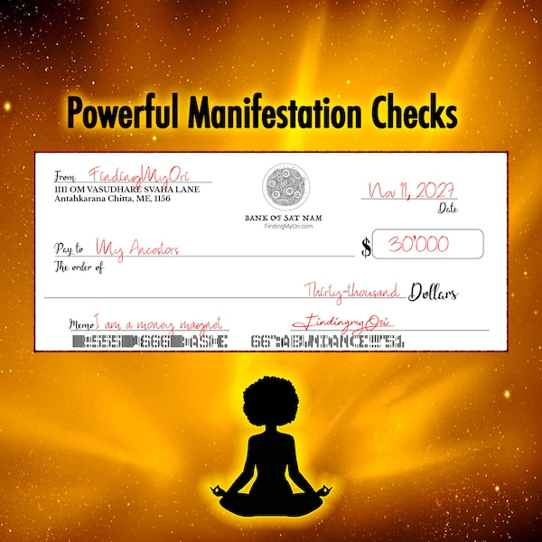 Powerful Manifestation checks | manifestation checks| Ancestral money | Money manifestation code | abundance checks | Printable checks