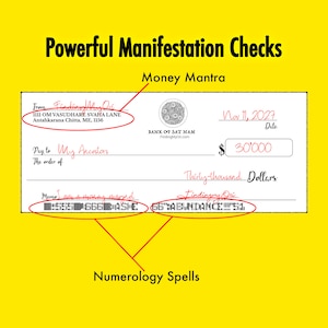 Powerful Manifestation checks manifestation checks Ancestral money Money manifestation code abundance checks Printable checks image 2