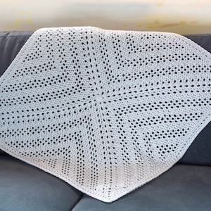 Crochet Baby Blanket Pattern New Day Filet Crochet Digital Download