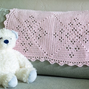 Crochet Baby Blanket Pattern: Floral Petal Filet Afghan (Downloadable PDF)