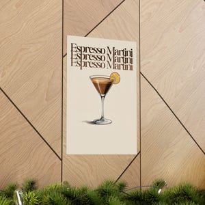 Espresso Martini Wall Art Print, Home Bar Decor, Cocktail Lover Gift, Vintage Poster, Kitchen Wall Art