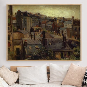 Roofs In Paris by Vincent Van Gogh, Paris Scenery Print, Van Gogh French Oil Painting Print, Paris Wall Art, French Scenery Art